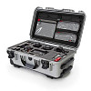 NANUK - Odolný kufr 935 pro 2 fotoaparáty s organizérem do víka - stříbrný
